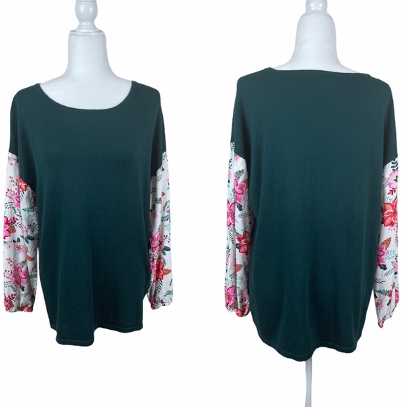 Matilda Jane Tops - Matilda Jane floral sleeves sweater tunic